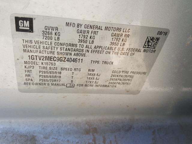 2016 GMC SIERRA K15 1GTV2MEC9GZ404611