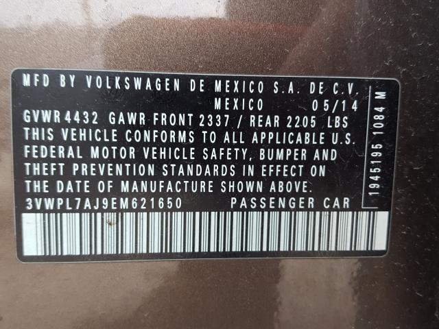 2014 VOLKSWAGEN JETT GLTDI 3VWPL7AJ9EM621650