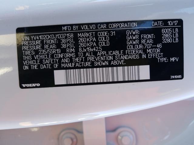 2018 VOLVO XC90 T5 YV4102CK0J1337158