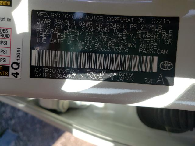 2016 TOYOTA SCION IM JTNKARJE3GJ503378