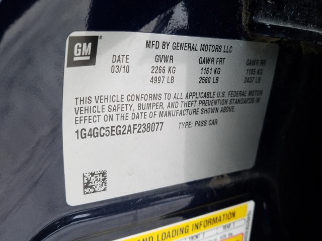 2010 BUICK LACROSSE C 1G4GC5EG2AF238077