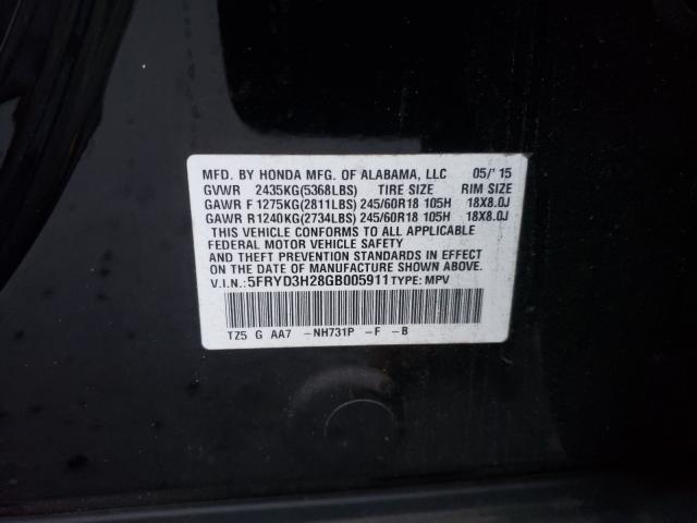 2016 ACURA MDX 5FRYD3H28GB005911