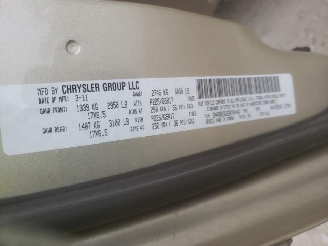 2011 CHRYSLER TOWN AND C 2A4RR8DG2BR704447