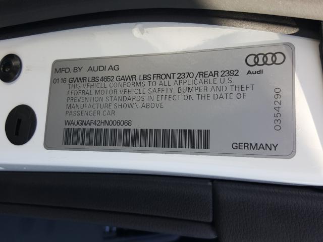 2017 AUDI A4 WAUGNAF42HN006068