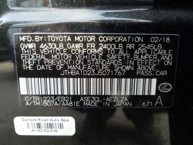 2018 LEXUS IS 300 JTHBA1D23J5071767