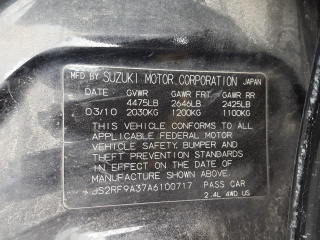 2010 SUZUKI KIZASHI SE JS2RF9A37A6100717