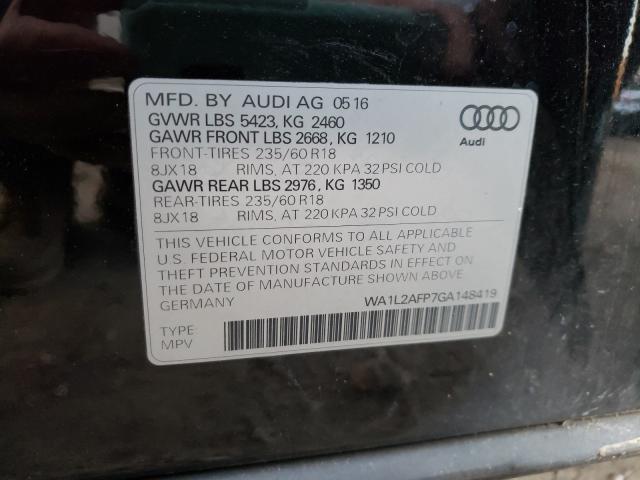 2016 AUDI Q5 PREMIUM WA1L2AFP7GA148419