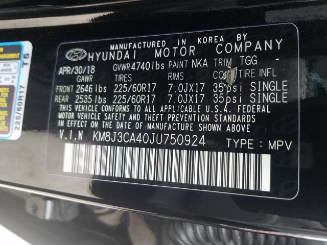 2018 HYUNDAI TUCSON SEL KM8J3CA40JU750924