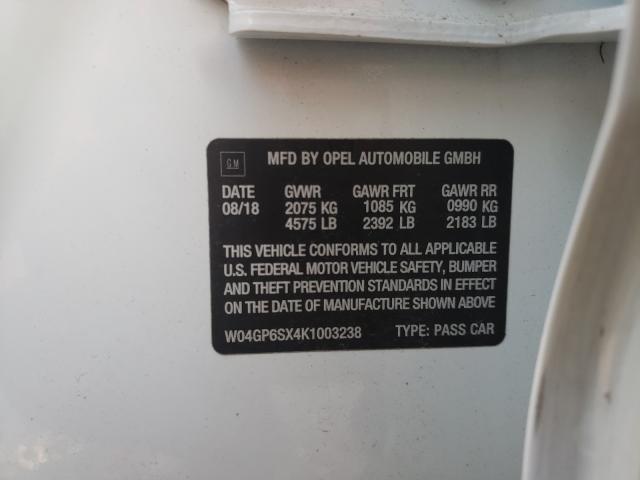 2019 BUICK REGAL ESSE W04GP6SX4K1003238