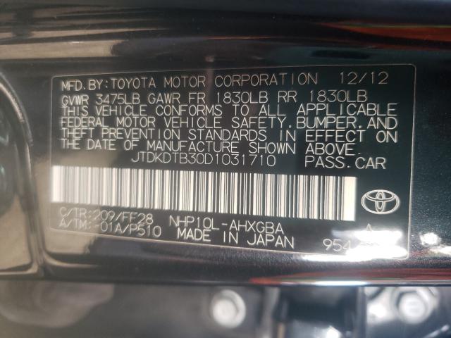 2013 TOYOTA PRIUS C JTDKDTB30D1031710