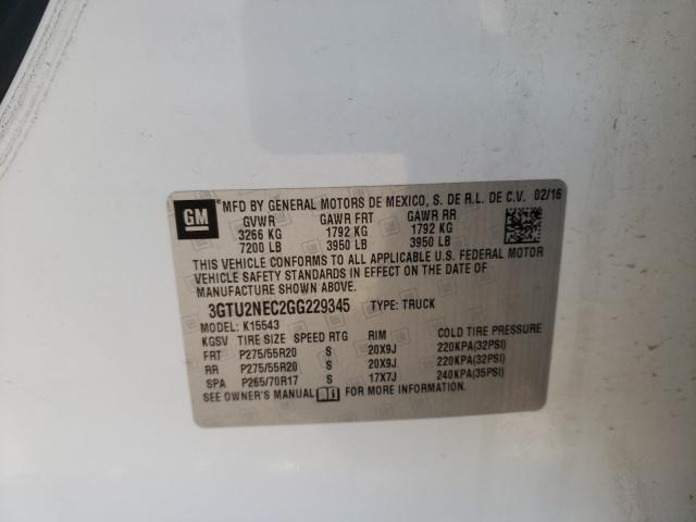 2016 GMC SIERRA K15 3GTU2NEC2GG229345