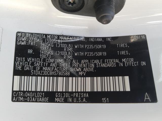 2017 TOYOTA SIENNA SE 5TDXZ3DC8HS780588