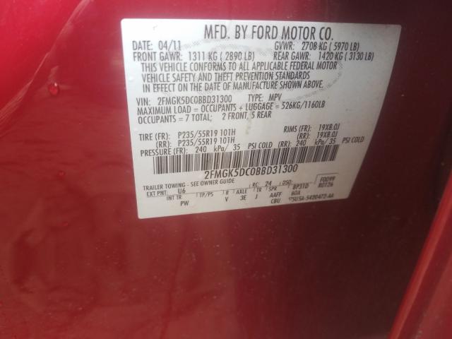 2011 FORD FLEX LIMIT 2FMGK5DC0BBD31300