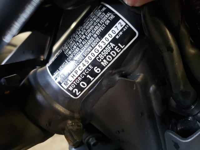 2016 HONDA CB500 FA - MLHPC4500G5300072