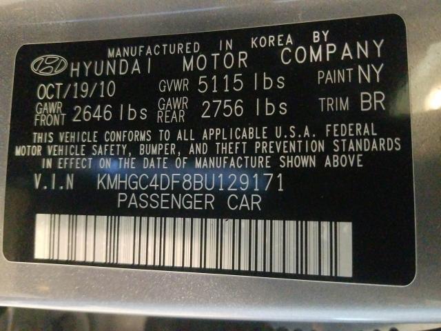 2011 HYUNDAI GENESIS 4. KMHGC4DF8BU129171