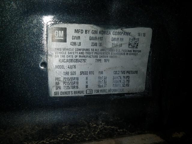2016 BUICK ENCORE KL4CJASB5GB542797