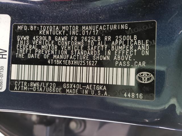 2017 TOYOTA AVALON XLE 4T1BK1EBXHU251627