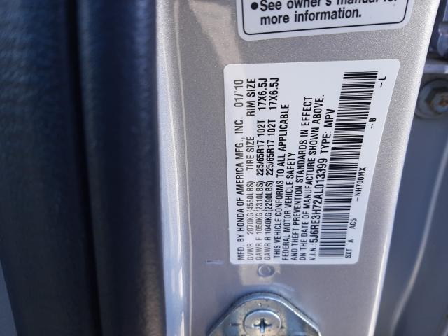 2010 HONDA CRV 5J6RE3H72AL013399