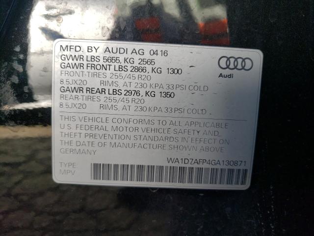 2016 AUDI Q5 PREMIUM WA1D7AFP4GA130871
