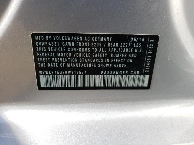 2016 VOLKSWAGEN E-GOLF SE WVWKP7AU8GW913577