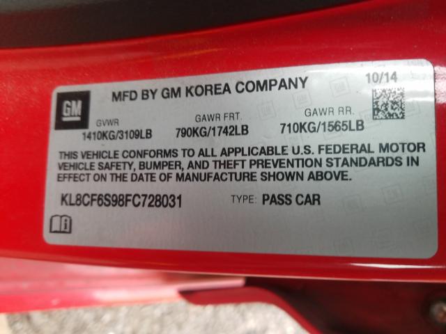 2015 CHEVROLET SPARK 2LT - KL8CF6S98FC728031
