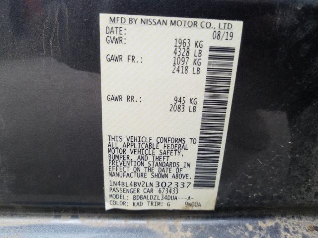 2020 NISSAN ALTIMA S - 1N4BL4BV2LN302337