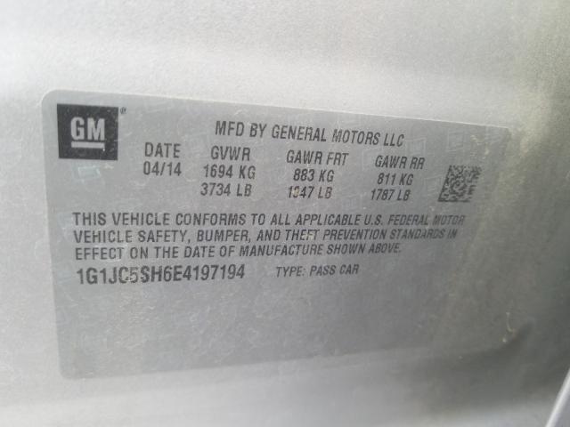 2014 CHEVROLET SONIC LT 1G1JC5SH6E4197194