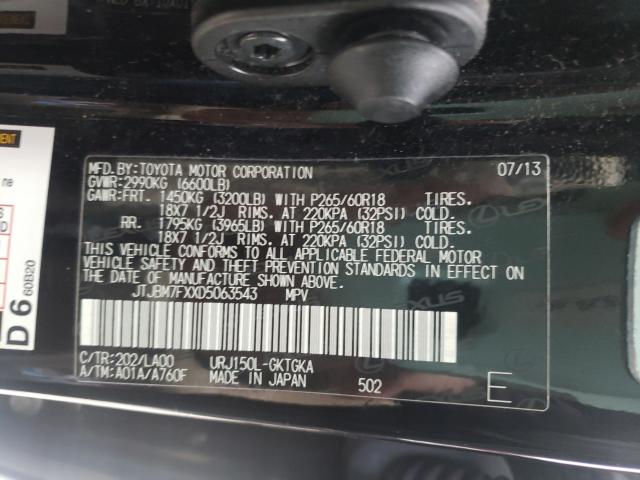 2013 LEXUS GX 460 JTJBM7FXXD5063543