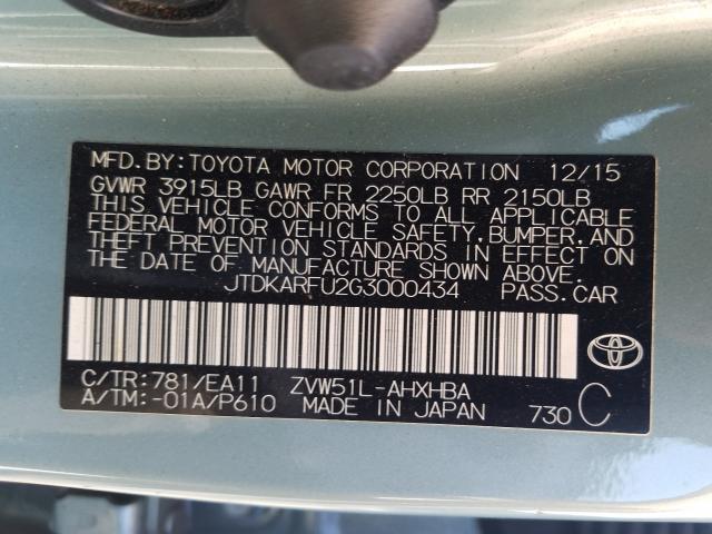 2016 TOYOTA PRIUS - JTDKARFU2G3000434