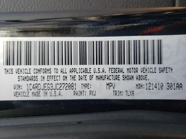 2018 DODGE DURANGO CI 1C4RDJEG3JC272081