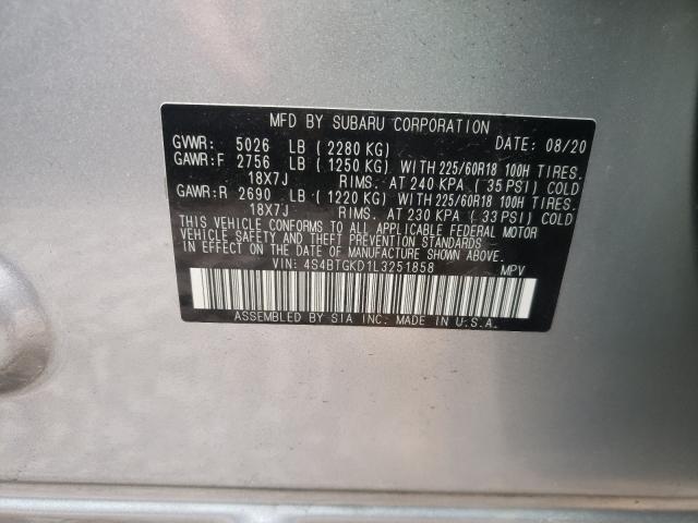 2020 SUBARU OUTBACK ON 4S4BTGKD1L3251858