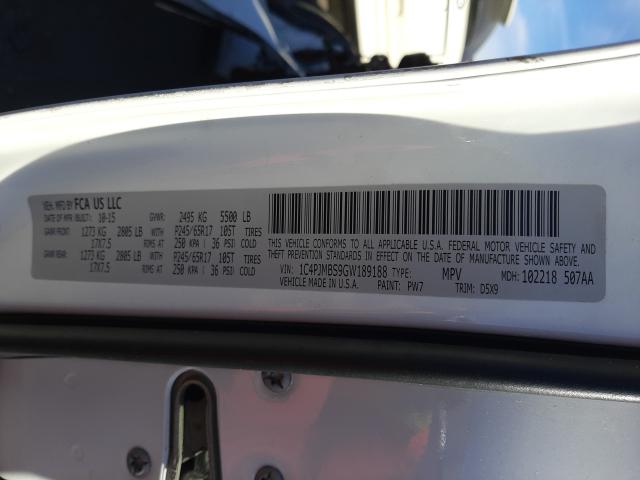 2016 JEEP CHEROKEE T 1C4PJMBS9GW189188