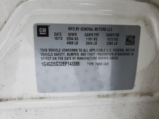 2014 BUICK LACROSSE P 1G4GD5G32EF143385