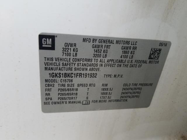 2015 GMC YUKON SLT 1GKS1BKC1FR191932