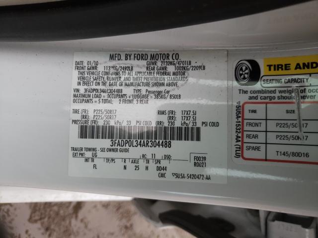 2010 FORD FUSION HYB 3FADP0L34AR304488