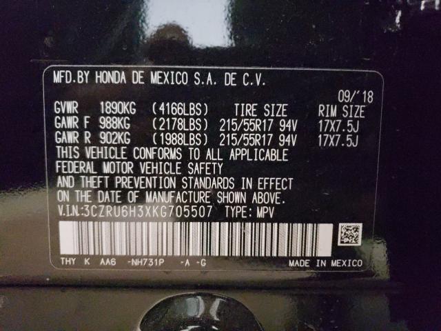 2019 HONDA HR-V LX 3CZRU6H3XKG705507