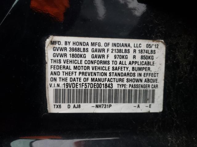 2013 ACURA ILX 20 PRE 19VDE1F57DE001843