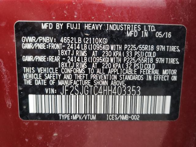 2017 SUBARU FORESTER JF2SJGTC4HH403353