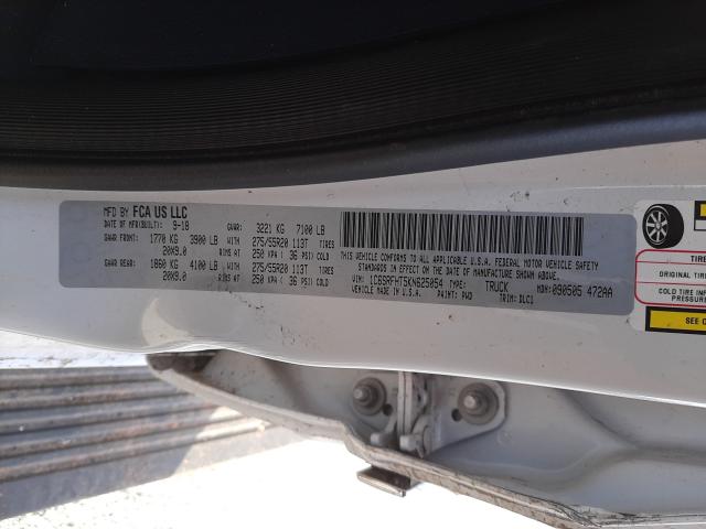 2019 RAM 1500 LIMIT 1C6SRFHT5KN625054