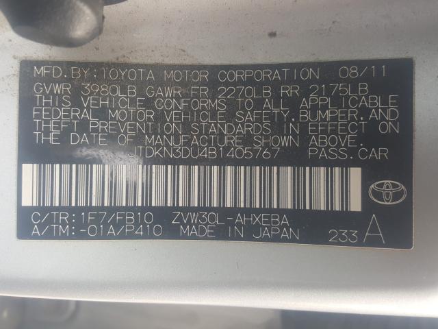 2011 TOYOTA PRIUS JTDKN3DU4B1405767