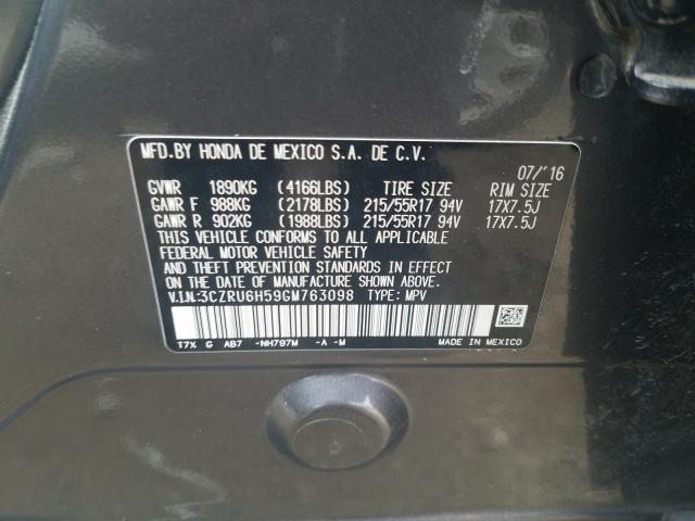 2016 HONDA HRV 3CZRU6H59GM763098