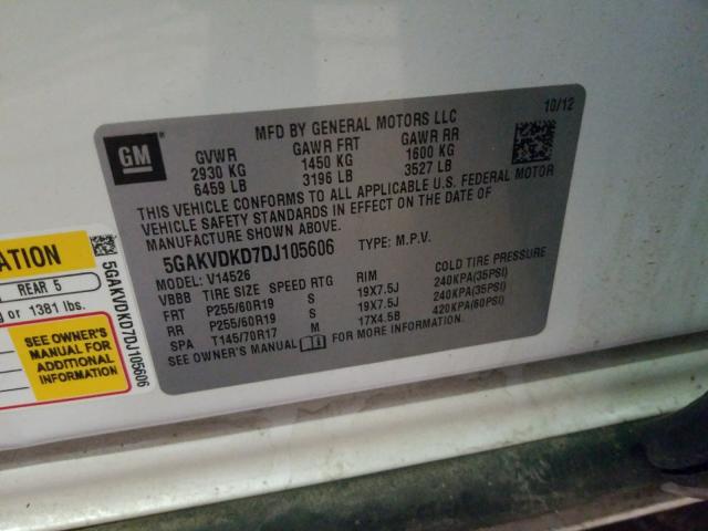 2013 BUICK ENCLAVE 5GAKVDKD7DJ105606