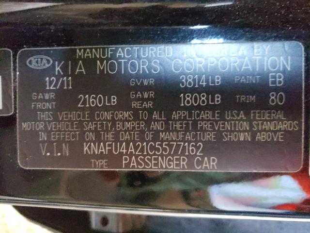 2012 KIA FORTE EX KNAFU4A21C5577162