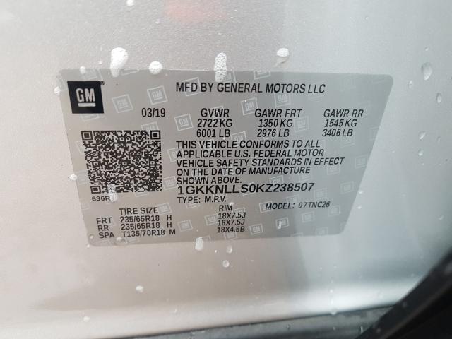 2019 GMC ACADIA SLE 1GKKNLLS0KZ238507