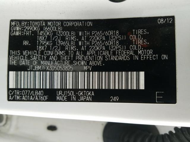 2013 LEXUS GX 460 JTJBM7FX3D5053825
