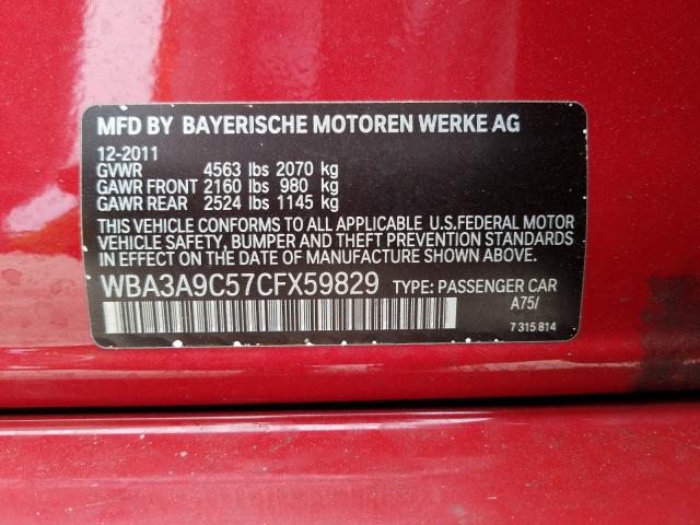 2012 BMW 335 I WBA3A9C57CFX59829