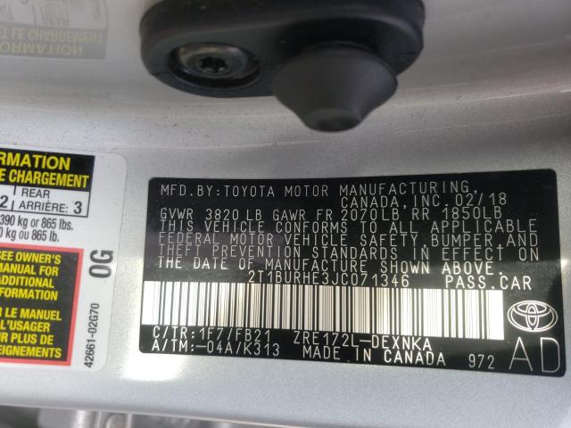 2018 TOYOTA COROLLA L - 2T1BURHE3JC071346