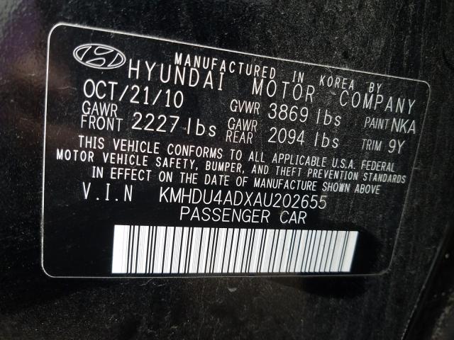 2010 HYUNDAI ELANTRA BL KMHDU4ADXAU202655