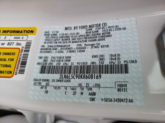 2019 LINCOLN MKZ RESERV 3LN6L5C90KR608169