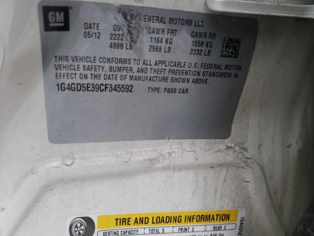 2012 BUICK LACROSSE P 1G4GD5E39CF345592